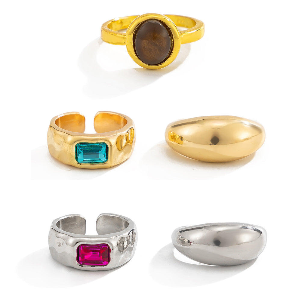 Alloy Adjustable Toe Ring with Synthetic Gemstone