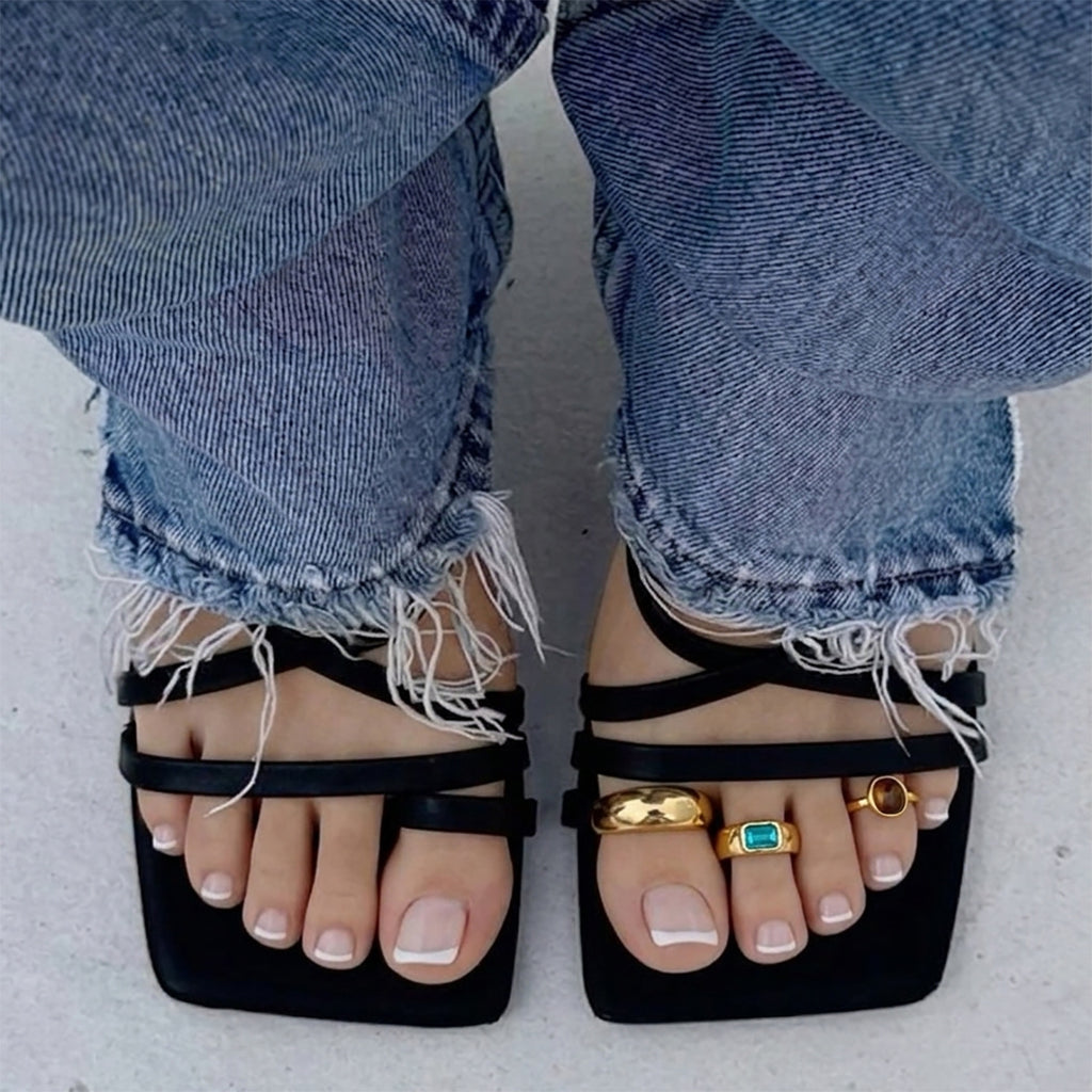 Alloy Adjustable Toe Ring with Synthetic Gemstone